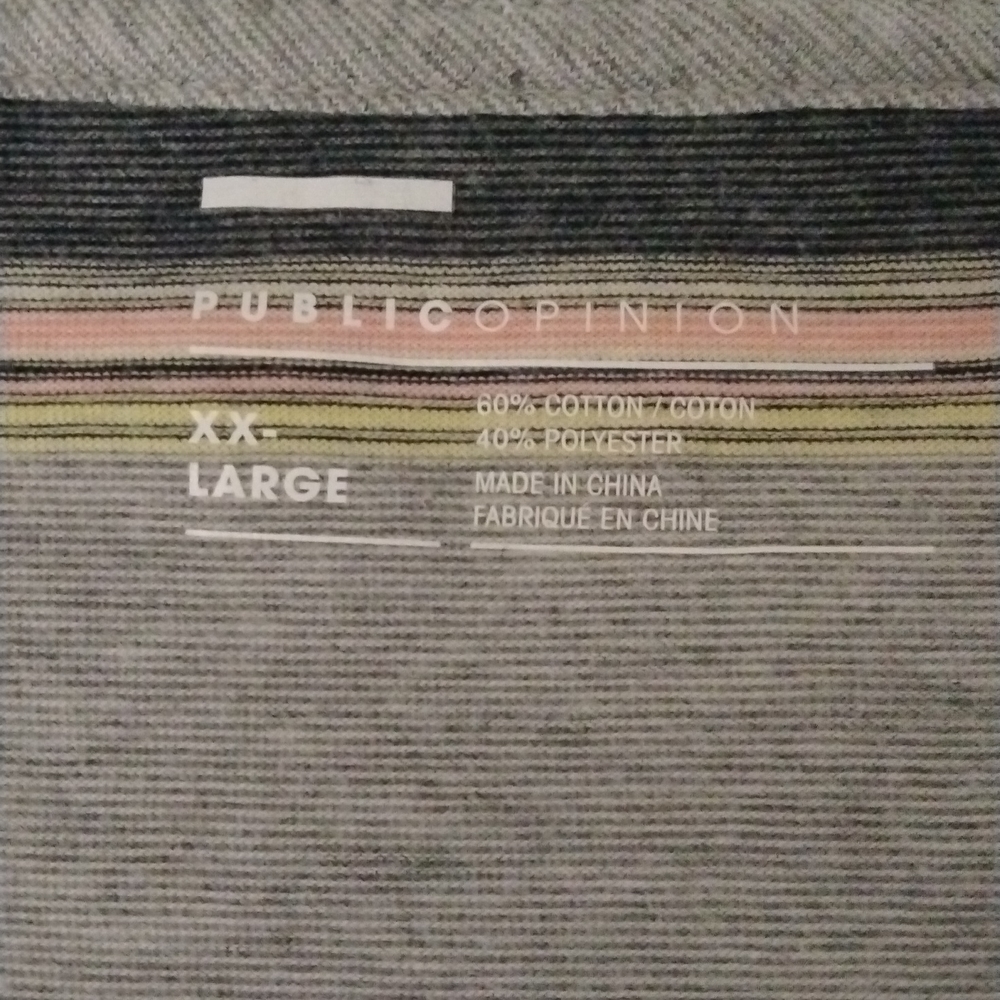 Public Opinion Men's Horizontal Stripes T-SHIRT Sz. XXL - Picture 3 of 6